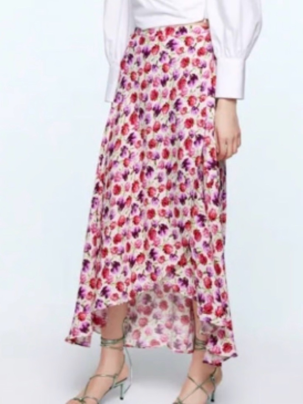 Floral Pink Maxi Wrap Skirt